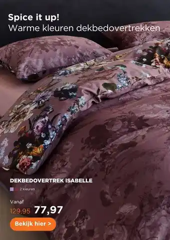 TotaalBED Dekbedovertrek Isabelle Mauve 140 x 200/220 cm aanbieding