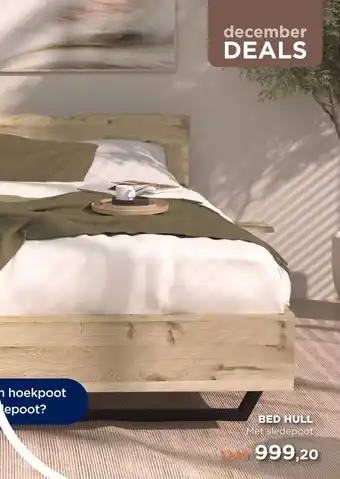 TotaalBED Bed Hull | houten hoofdbord | 140 x 200 cm | Slede poten aanbieding