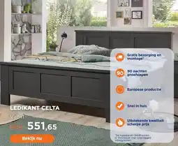 TotaalBED Bed Celta voorraad | 140 x 200 cm | Grafiet Decor aanbieding