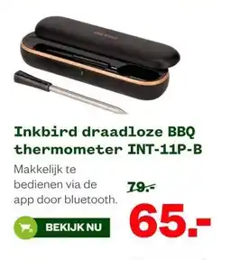 Welkoop Inkbird draadloze BBQ thermometer INT-11P-B aanbieding