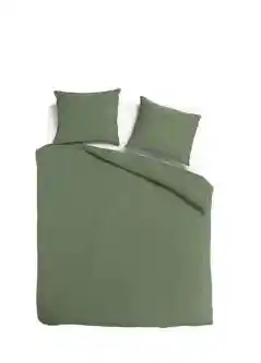 TotaalBED Dekbedovertrek Noa Olijfgroen 140 x 200/220 cm aanbieding