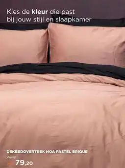 TotaalBED Dekbedovertrek Noa Pastel Brique 140 x 200/220 cm aanbieding