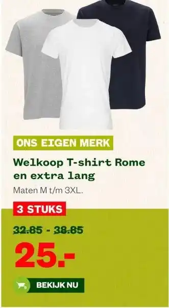Welkoop Welkoop T-shirt Rome en extra lang aanbieding