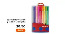 The Read Shop 20 viltstiften STABILO pen 68 in opberg etui aanbieding