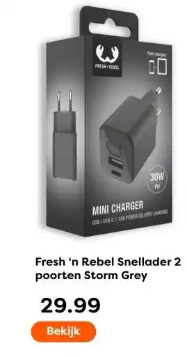 The Read Shop Fresh 'n Rebel Snellader 2 poorten Storm Grey aanbieding