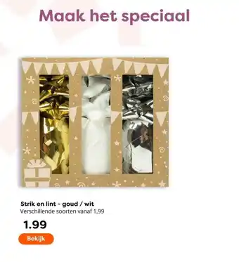 The Read Shop Strik en lint-goud / wit aanbieding