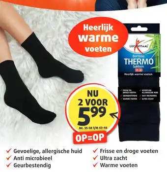Lucovitaal Bamboe THERMO Sokken aanbieding