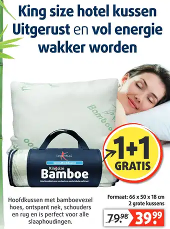 Lucovitaal King size hotel kussen Uitgerust en vol energie wakker worden aanbieding