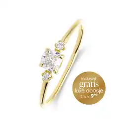 Lucardi 14 karaat geelgouden ring met labgrown diamant 0,415ct voor dames aanbieding