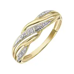 Lucardi 14 Karaat bicolour ring met diamant 0,01ct aanbieding