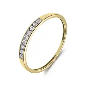 Lucardi 14 Karaat geelgouden ring met 9 diamanten 0,02ct aanbieding