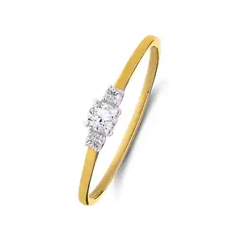 Lucardi 14 karaat geelgouden ring met 3 diamanten 0,14ct voor dames aanbieding