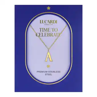 Lucardi Stalen goldplated ketting met letterhanger A voor dames aanbieding