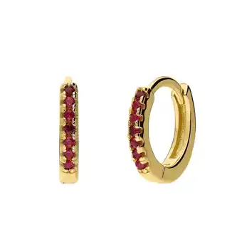 Lucardi Zilveren goldplated oorringen 12mm met zirkonia aanbieding