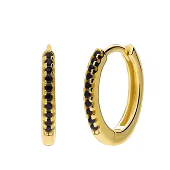 Lucardi Zilveren goldplated oorringen 15mm met zirkonia aanbieding