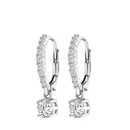 Lucardi Zilveren oorringen met zirkonia hanger voor dames aanbieding