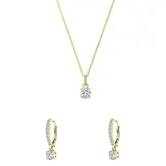 Lucardi Zilveren goldplated sieradenset met zirkonia voor dames aanbieding