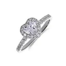 Lucardi Zilveren ring hart met zirkonia aanbieding