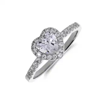 Lucardi Zilveren ring hart met zirkonia aanbieding