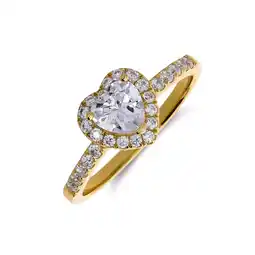 Lucardi Zilveren goldplated ring hart met zirkonia voor dames aanbieding