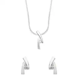 Lucardi Zilveren set mat/glans met zirkonia aanbieding