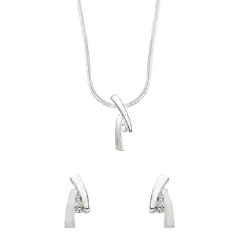 Lucardi Zilveren set mat/glans met zirkonia aanbieding