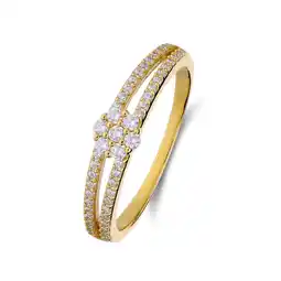 Lucardi Zilveren goldplated ring met zirkonia voor dames aanbieding