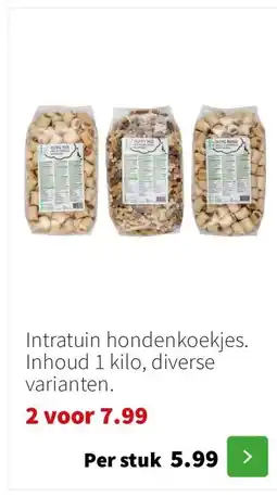 Intratuin Intratuin hondenkoekjes. Inhoud 1 kilo, diverse varianten. aanbieding