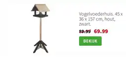 Intratuin Vogelvoederhuis. 45 x 36 x 157 cm, hout, zwart. aanbieding