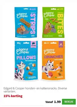 Intratuin Edgard & Cooper honden- en kattensnacks. Diverse varianten. aanbieding