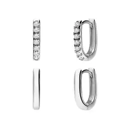 Lucardi Zilveren set twee oorringen aanbieding