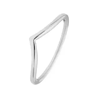 Lucardi Zilveren ring V-vorm rhodiumplated aanbieding