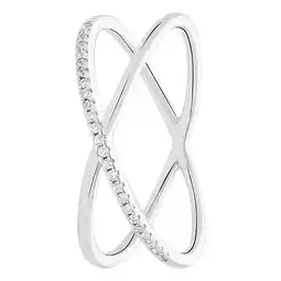 Lucardi Zilveren ring gekruist met zirkonia aanbieding