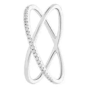 Lucardi Zilveren ring gekruist met zirkonia aanbieding