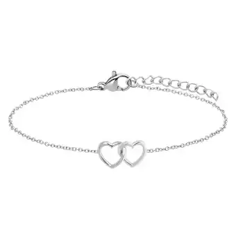 Lucardi Zilveren armband 2 harten aanbieding