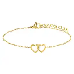 Lucardi Zilveren goldplated fantasiearmband met hanger hart voor dames aanbieding