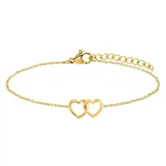 Lucardi Zilveren goldplated fantasiearmband met hanger hart voor dames aanbieding