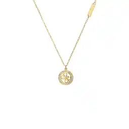 Lucardi Guess stalen goldplated ketting met hanger met kristal voor dames aanbieding