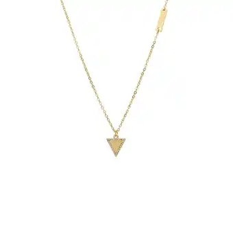 Lucardi Guess stalen goldplated ketting met hanger triangle met kristal voor dames aanbieding