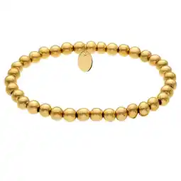Lucardi Stalen goldplated kralenarmband voor dames aanbieding