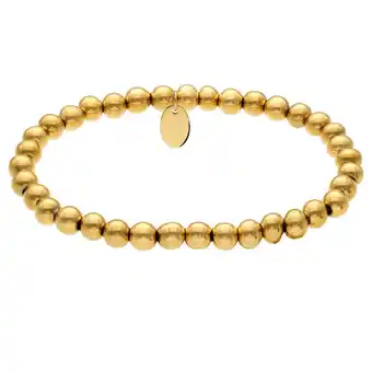 Lucardi Stalen goldplated kralenarmband voor dames aanbieding