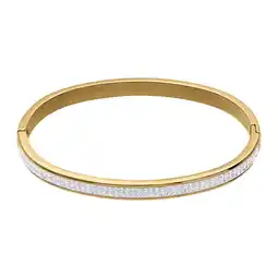 Lucardi Stalen goldplated bangle met kristal voor dames aanbieding