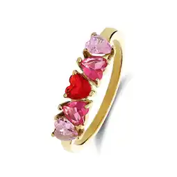 Lucardi Stalen goldplated ring hart met zirkonia voor dames aanbieding