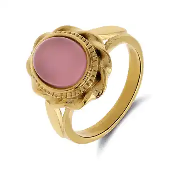 Lucardi Stalen goldplated ring bloem voor dames aanbieding