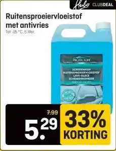 Hubo Ruitensproeiervloeistof met antivries aanbieding