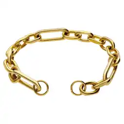 Lucardi Stalen goldplated schakelarmband voor dames aanbieding