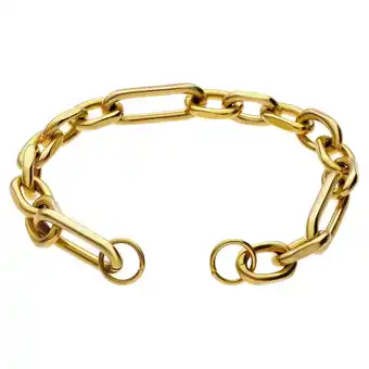 Lucardi Stalen goldplated schakelarmband voor dames aanbieding