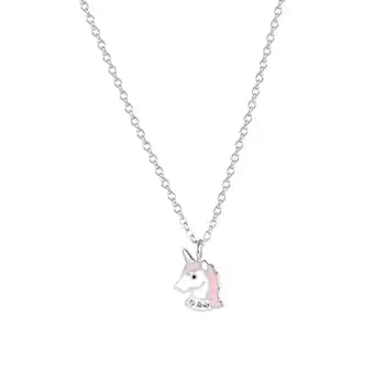 Lucardi Zilveren kinderketting unicorn emaille aanbieding