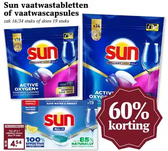 CoopCompact Sun vaatwastabletten of vaatwascapsules aanbieding