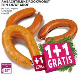 Coop AMBACHTELIJKE ROOKWORST FIJN EN/OF GROF aanbieding